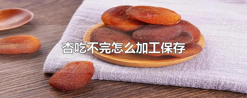 杏吃不完怎么加工保存