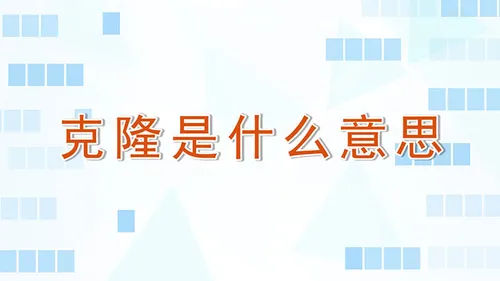 克隆是什么意思