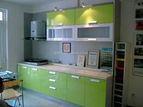 厨房装修设计，清新绿色装 (厨房设计)