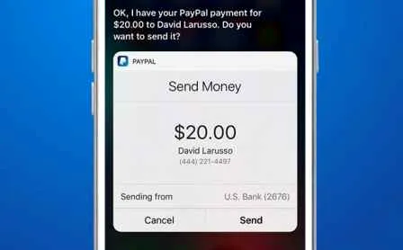 用语音完成手机支付 PayPal 支付已整合Siri