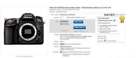 Nikon尼康D7100 DSLR单机身 官翻版售价