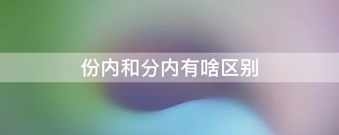 份内和分内有啥区别