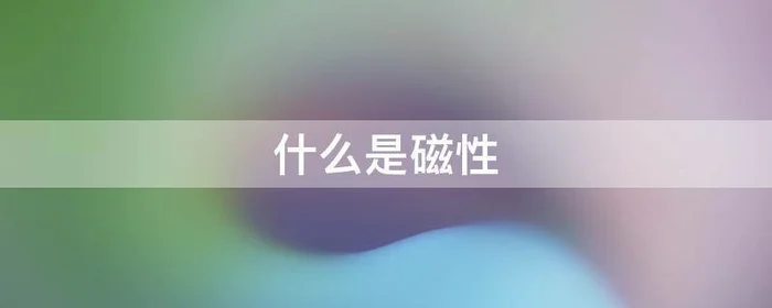 什么是磁性