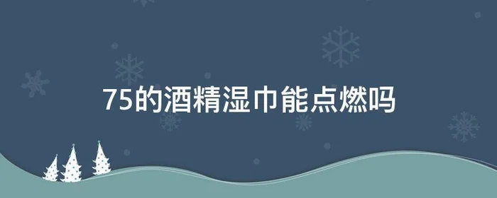 75的酒精湿巾能点燃吗