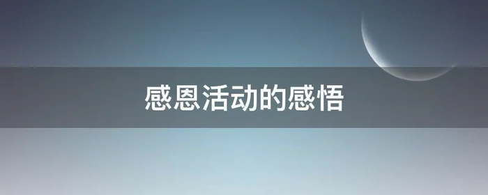 感恩活动的感悟,感恩活动的感悟200字