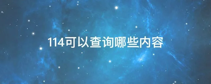 114可以查询哪些内容,114可以查什么信息