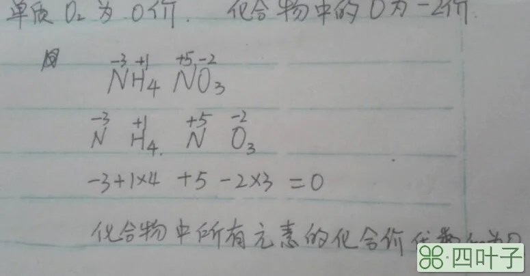 硝酸铵中氮元素的化合价分别为什么